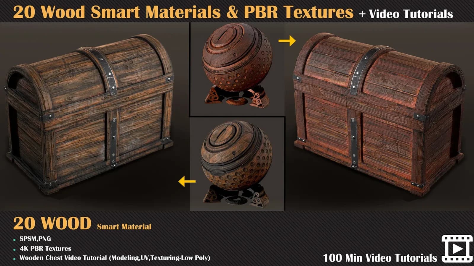20 Wood Smart Materials & PBR Textures + Video Tutorials — VOL 02 — preview 2
