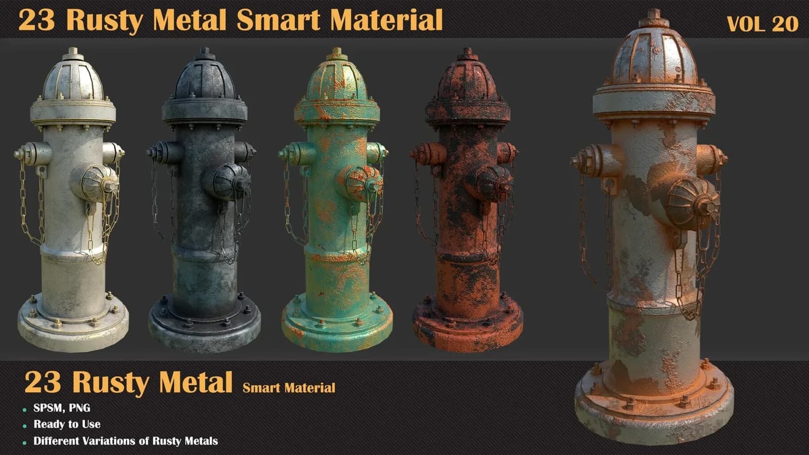 23 Rusty Metal Smart Material – Substance Painter — VOL 20