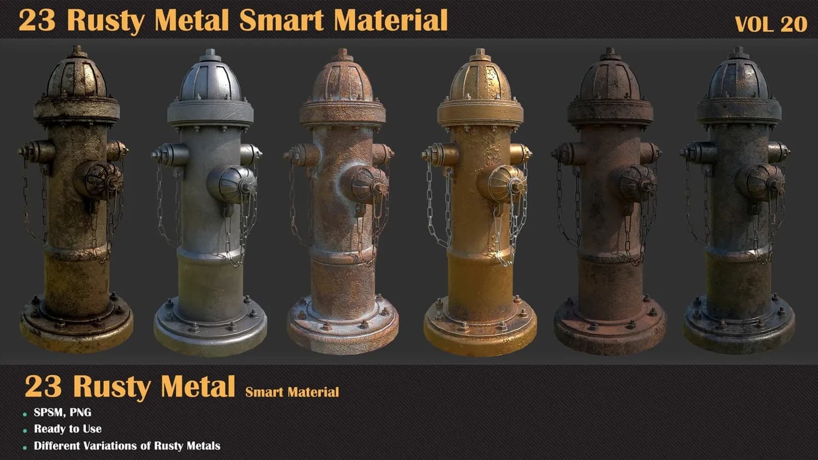 23 Rusty Metal Smart Material – Substance Painter — VOL 20 — preview 4