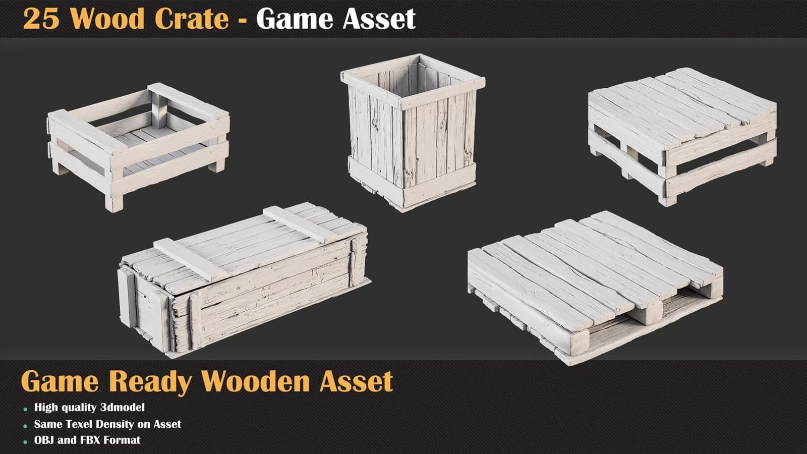 25 Wood Crate - Game Asset — preview 2