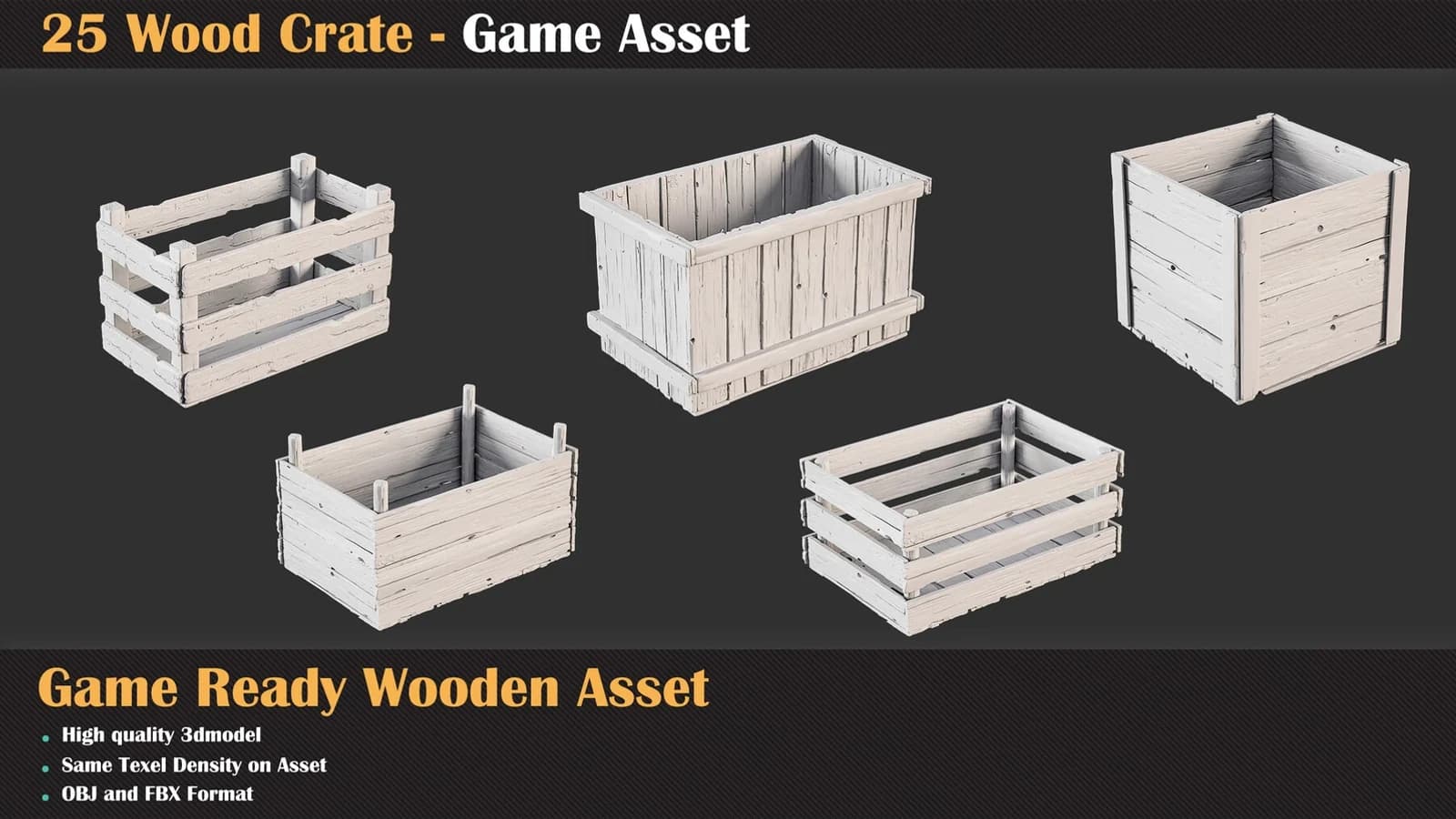 25 Wood Crate - Game Asset — preview 5