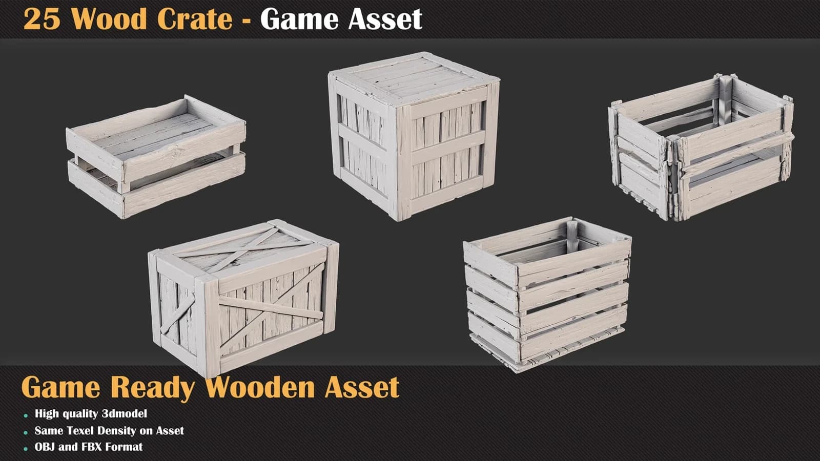 25 Wood Crate - Game Asset — preview 6