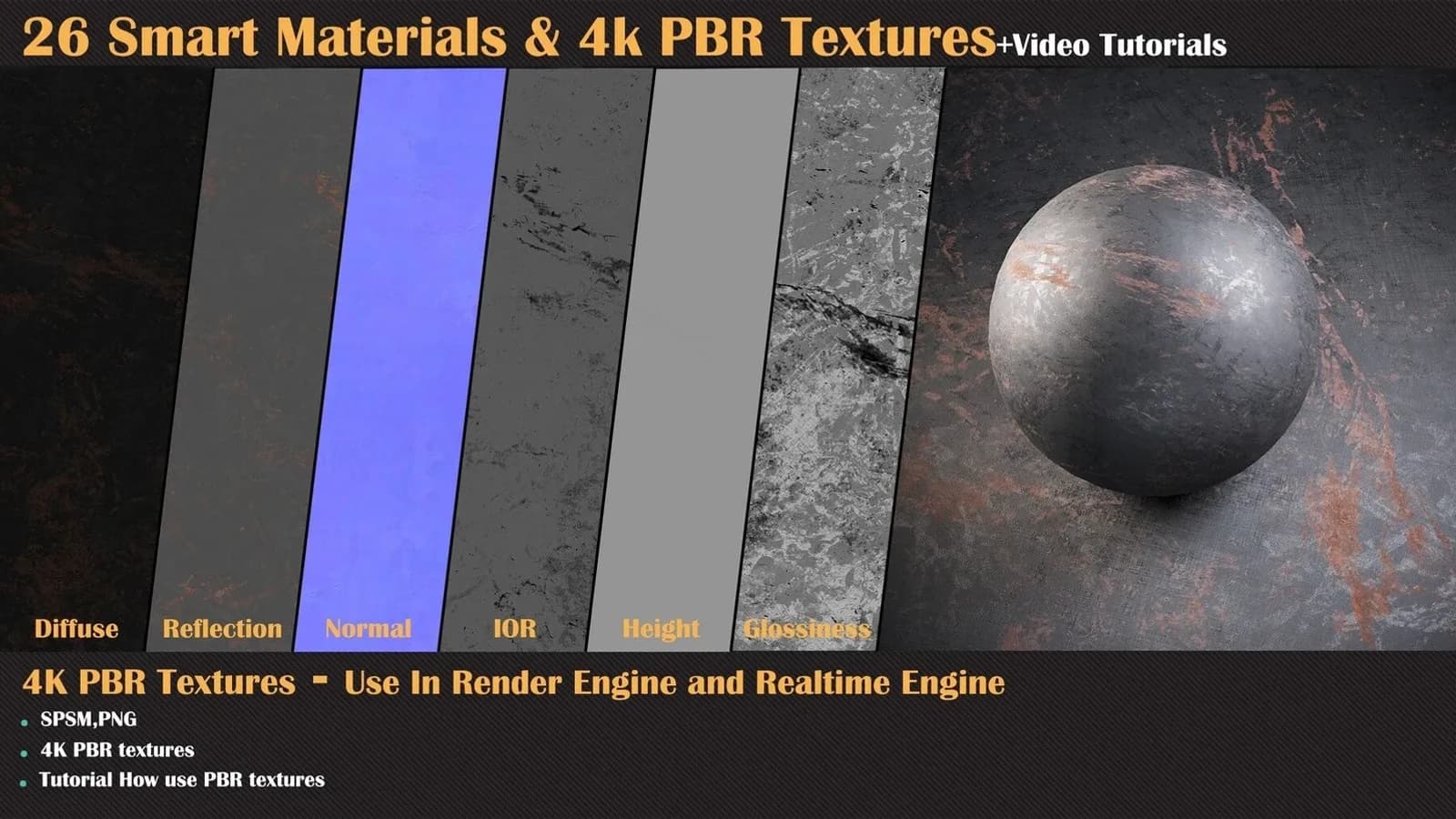 26 Smart Materials and 4K PBR Textures + Video Tutorial — VOL 01 — preview 6