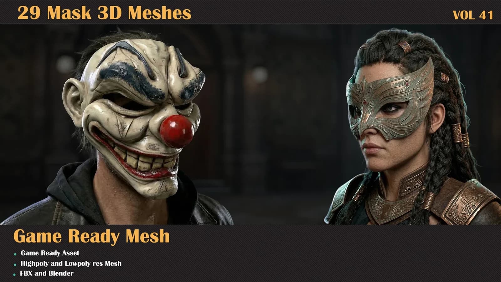 29 Mask 3D Meshes — VOL 41 — preview 2