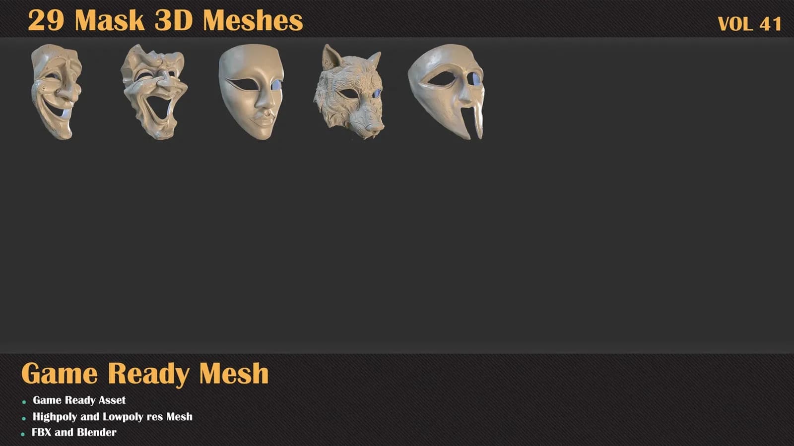 29 Mask 3D Meshes — VOL 41 — preview 4