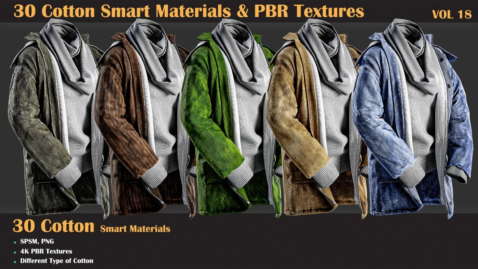 30 Cotton Smart Materials & PBR Textures — VOL 18 — preview 2