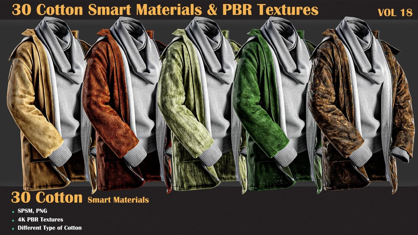 30 Cotton Smart Materials & PBR Textures — VOL 18 — preview 4