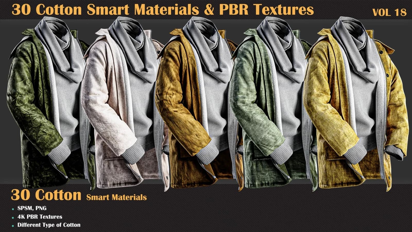 30 Cotton Smart Materials & PBR Textures — VOL 18 — preview 5