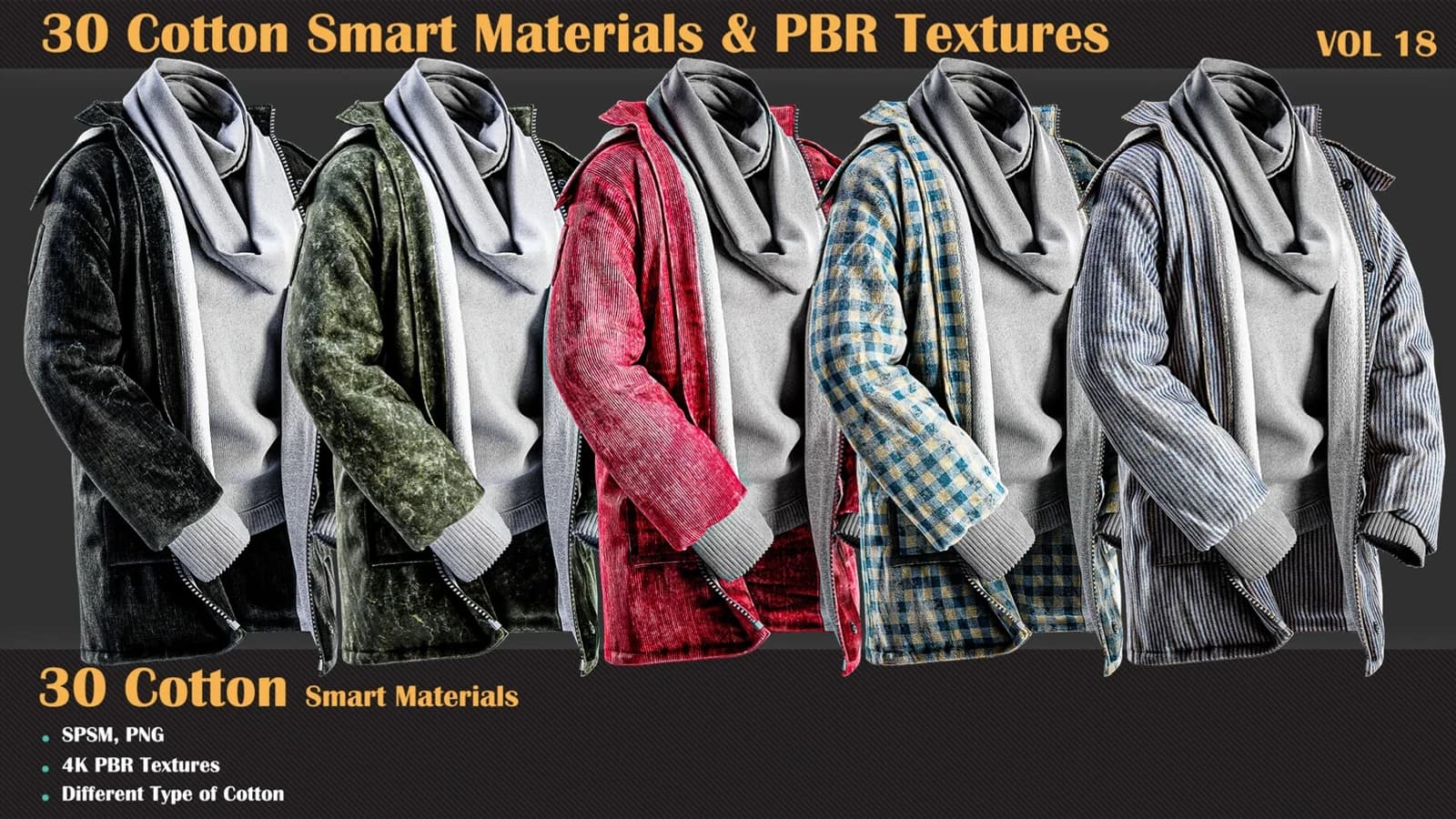 30 Cotton Smart Materials & PBR Textures — VOL 18 — preview 6