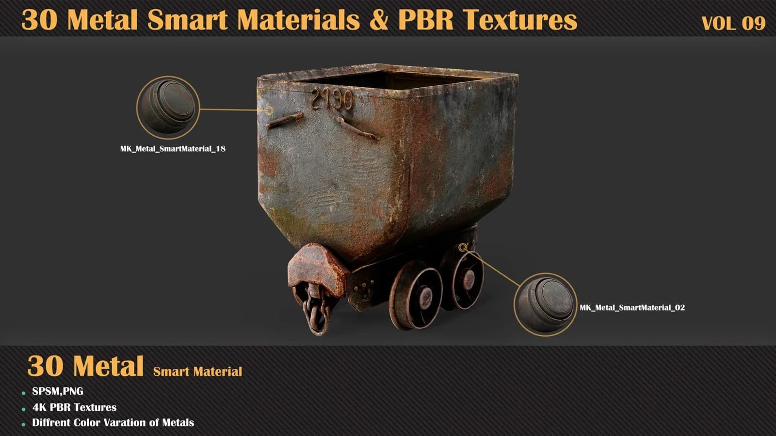 30 Metal Smart Materials & PBR Textures — VOL 09 — preview 2