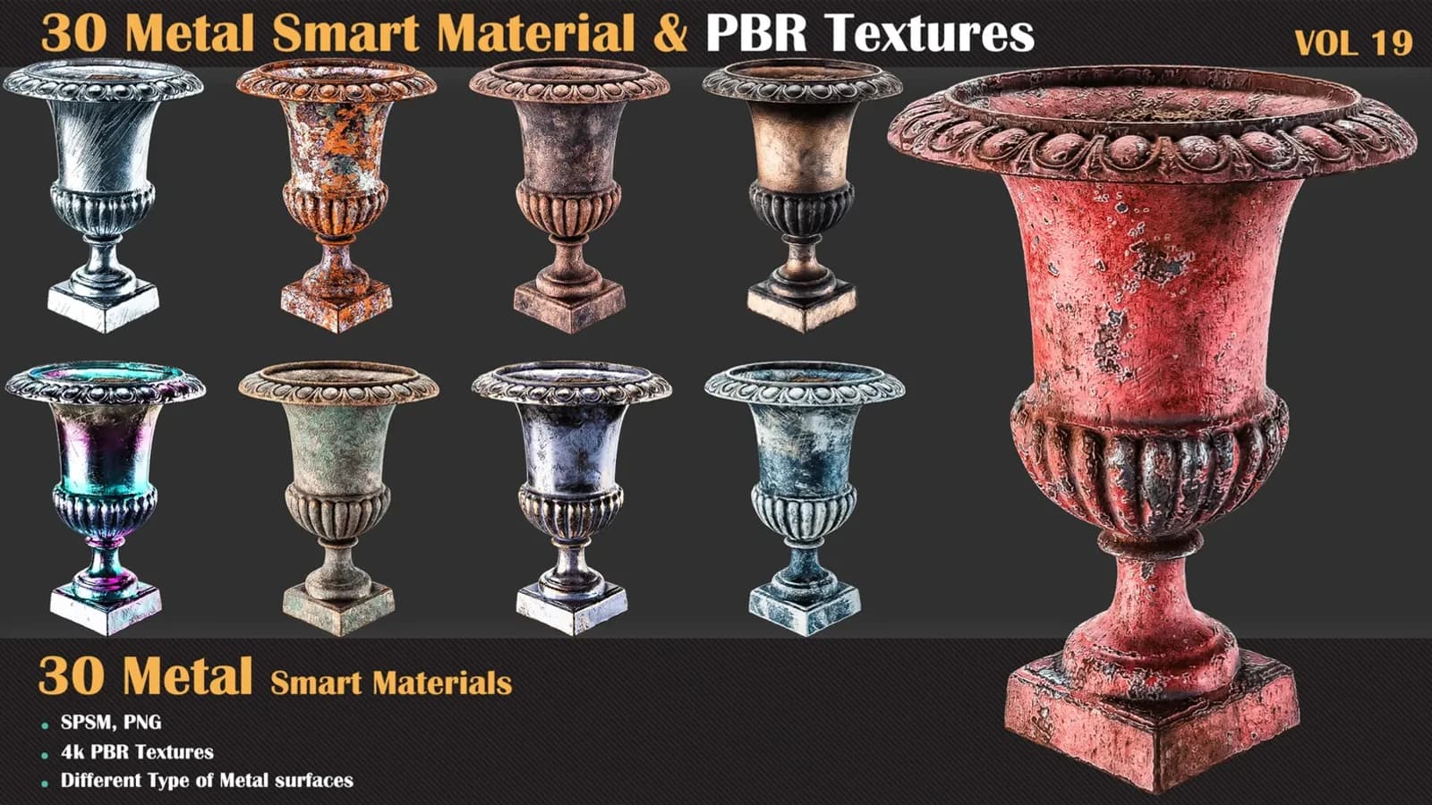 30 Metal Smart Materials & PBR Textures — VOL 19 — preview 3