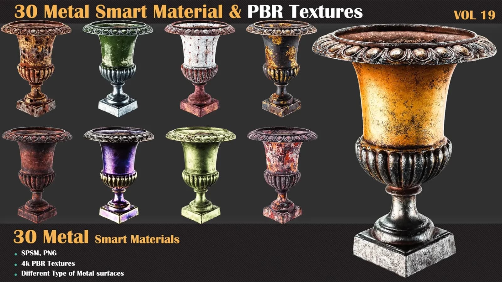 30 Metal Smart Materials & PBR Textures — VOL 19 — preview 4