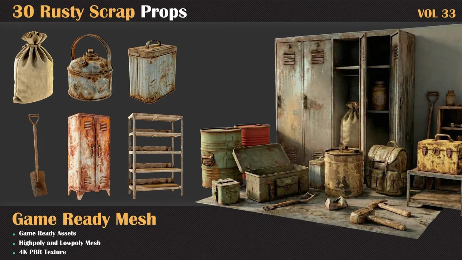 30 Rusty Scrap Props — VOL 33