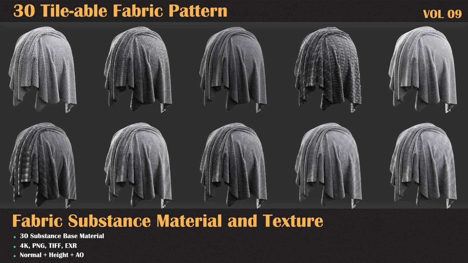 30 Tile-able Fabric Pattern — VOL 09 — preview 5