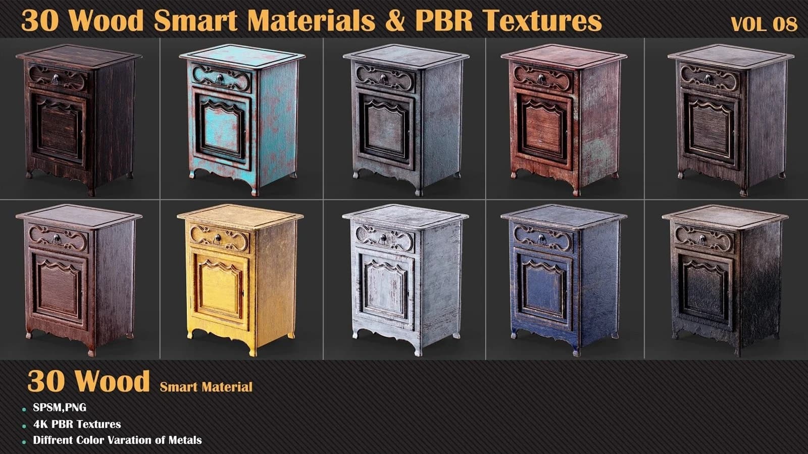 30 Wood Smart Materials & PBR Textures — VOL 08 — preview 5