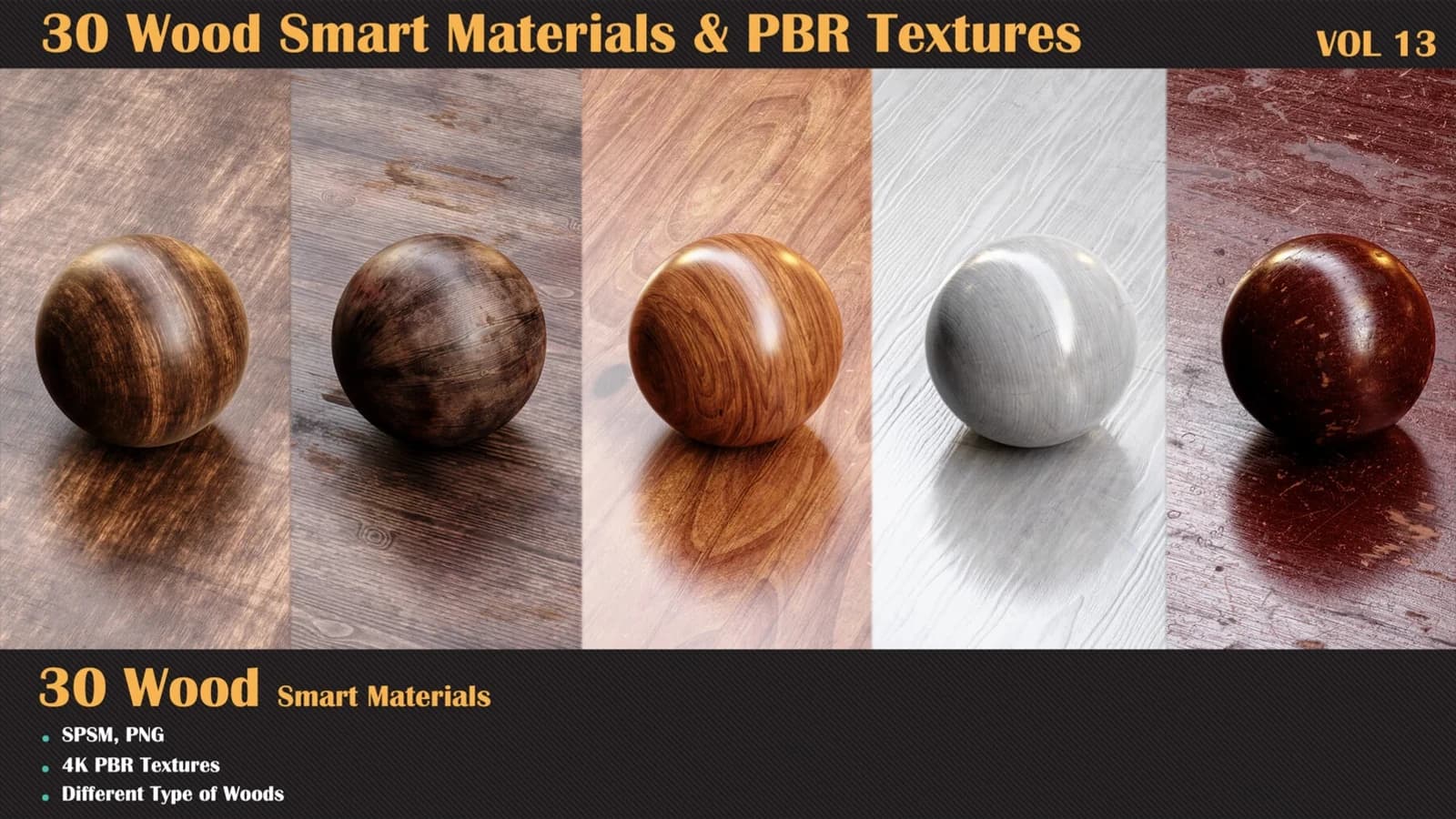 30 Wood Smart Materials & PBR Textures — VOL 13 — preview 5
