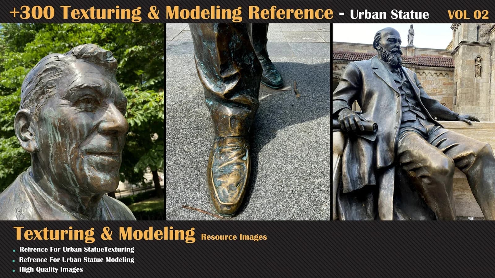 300 Texturing & Modeling Reference - Urban Statue — VOL 02 — preview 2