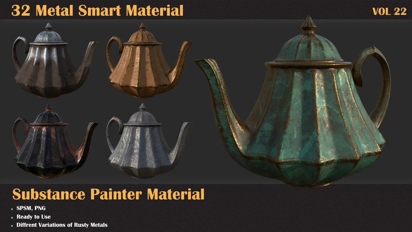 32 Metal Smart Material – Substance Painter — VOL 22