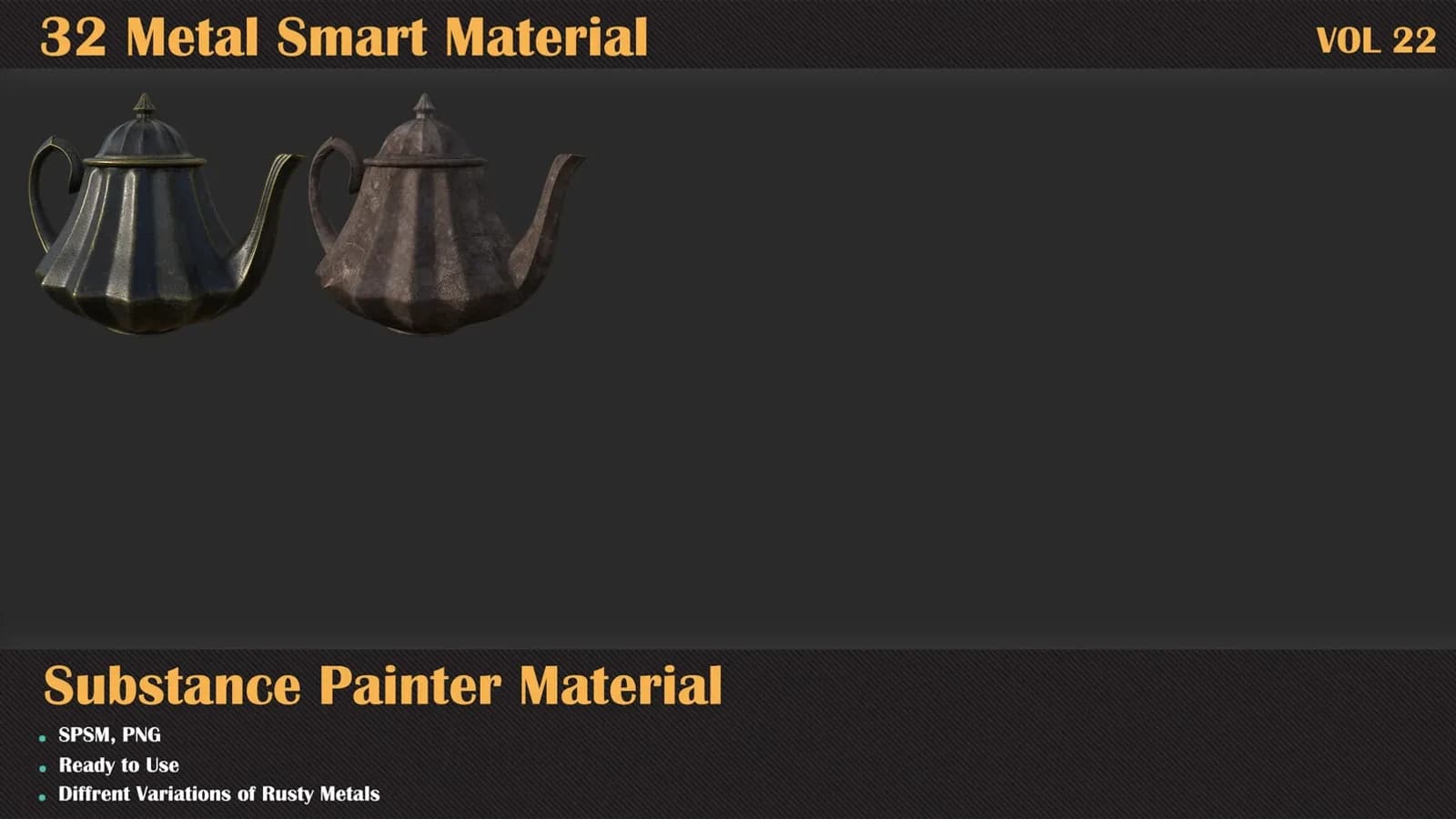 32 Metal Smart Material – Substance Painter — VOL 22 — preview 5