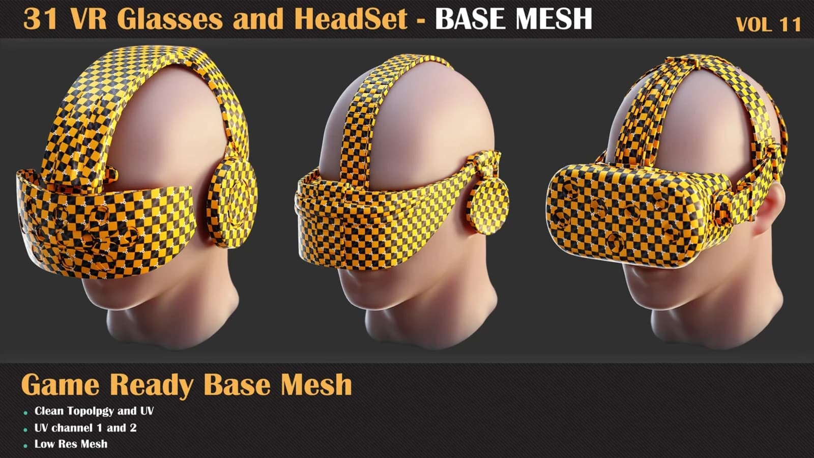 32 VR Glasses and Headset Base Mesh — VOL 11 — preview 2