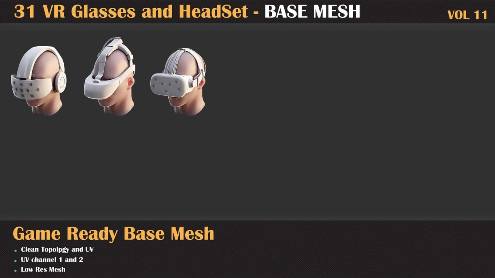 32 VR Glasses and Headset Base Mesh — VOL 11 — preview 5