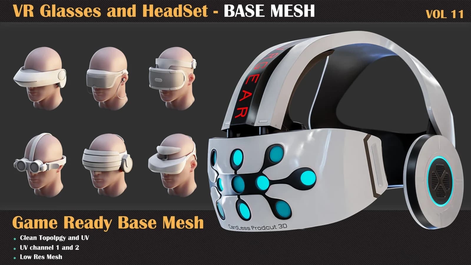32 VR Glasses and Headset Base Mesh — VOL 11 — preview 6