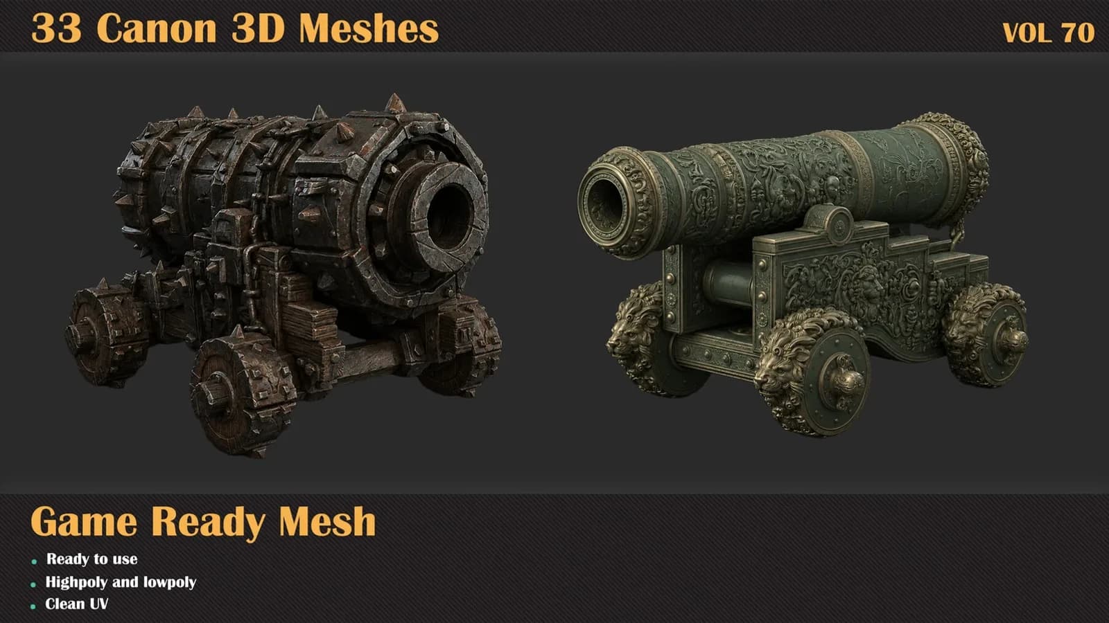 33 Cannon 3D Meshes — VOL 70 — preview 2