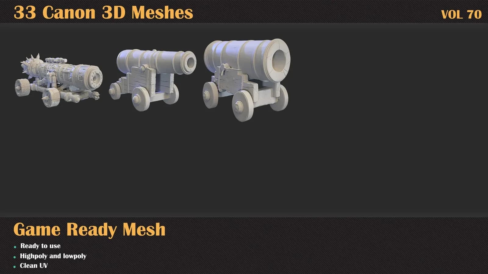 33 Cannon 3D Meshes — VOL 70 — preview 7