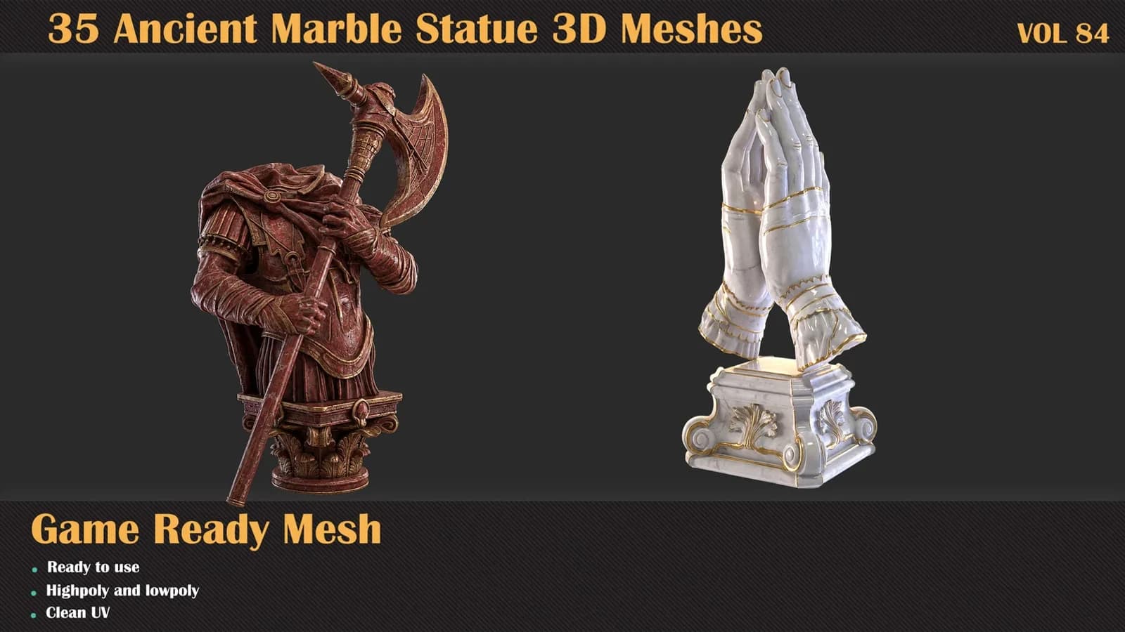 35 Ancient Marble Statue 3D Meshes — VOL 84 — preview 2