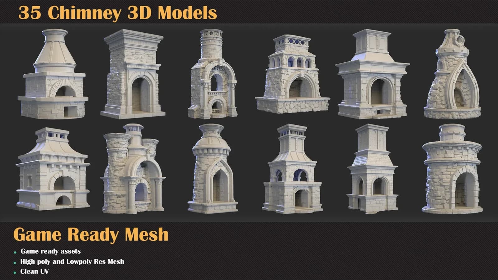 35 Chimney 3D Models — VOL 67 — preview 4
