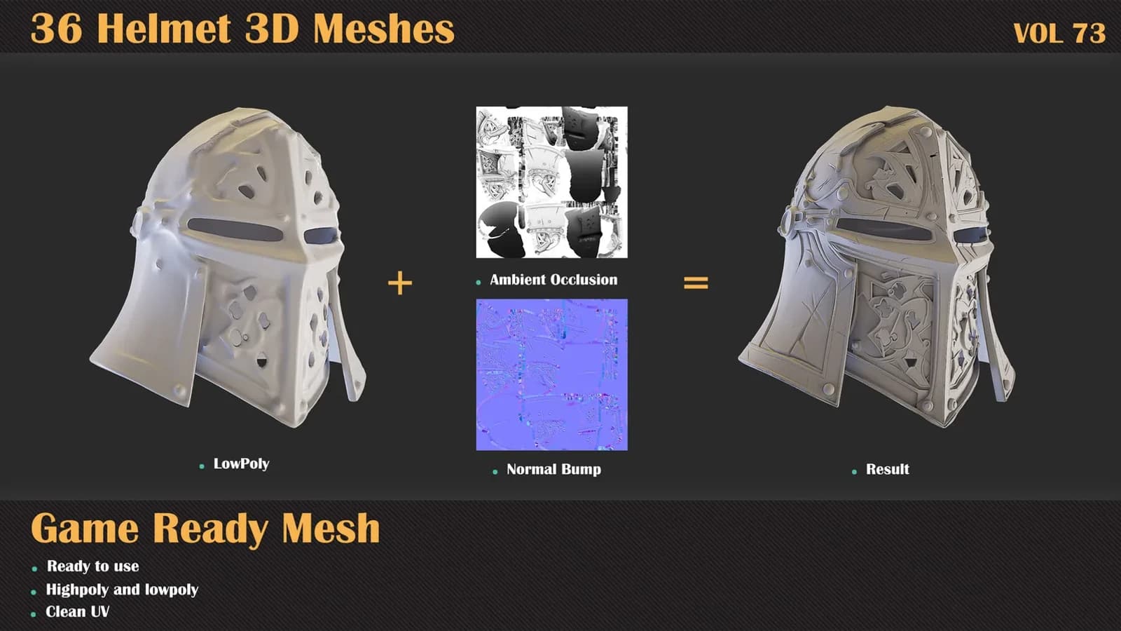 36 Helmet 3D Meshes — VOL 72 — preview 3