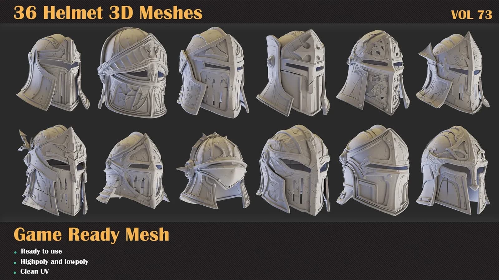 36 Helmet 3D Meshes — VOL 72 — preview 4