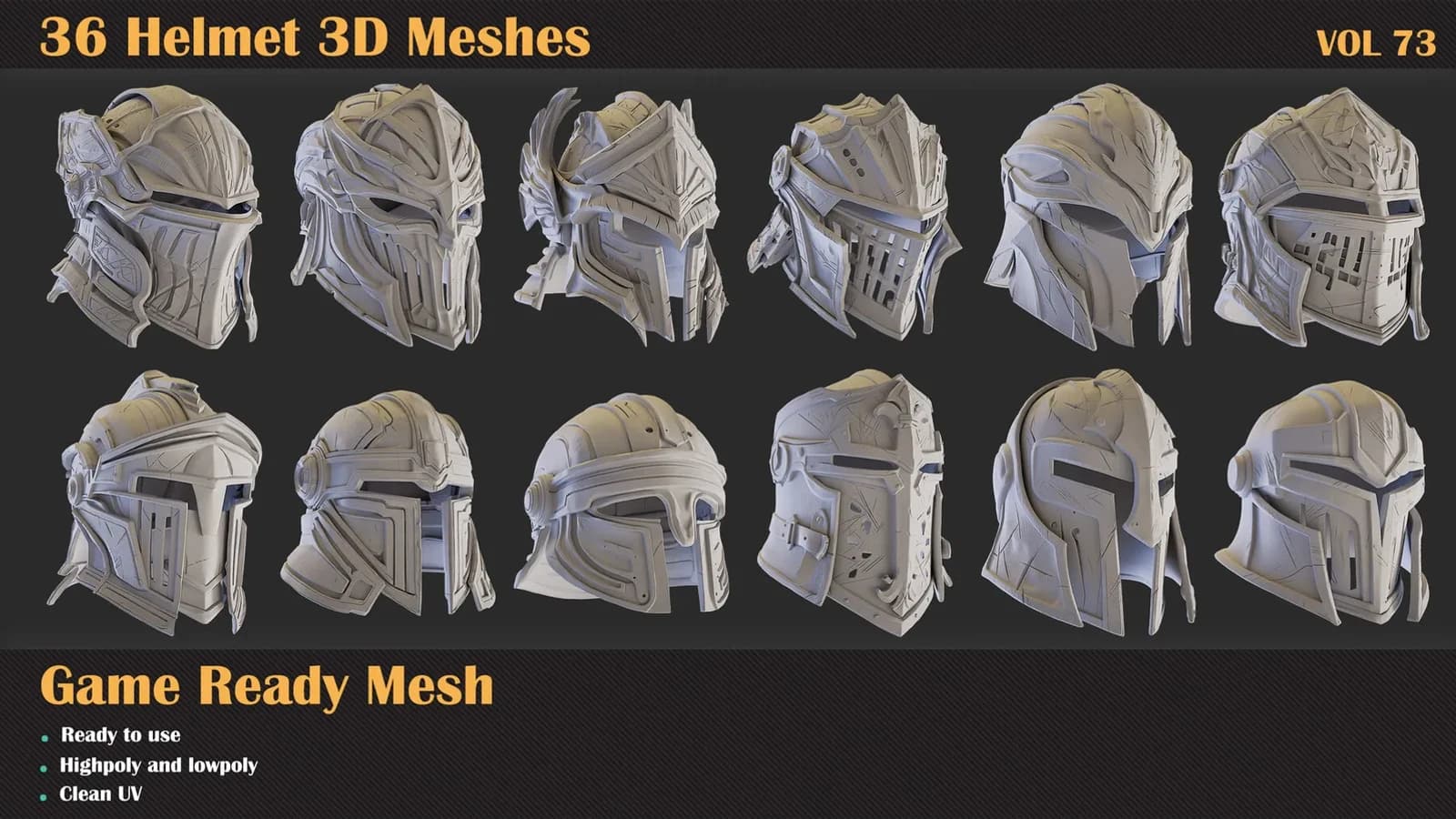 36 Helmet 3D Meshes — VOL 72 — preview 5