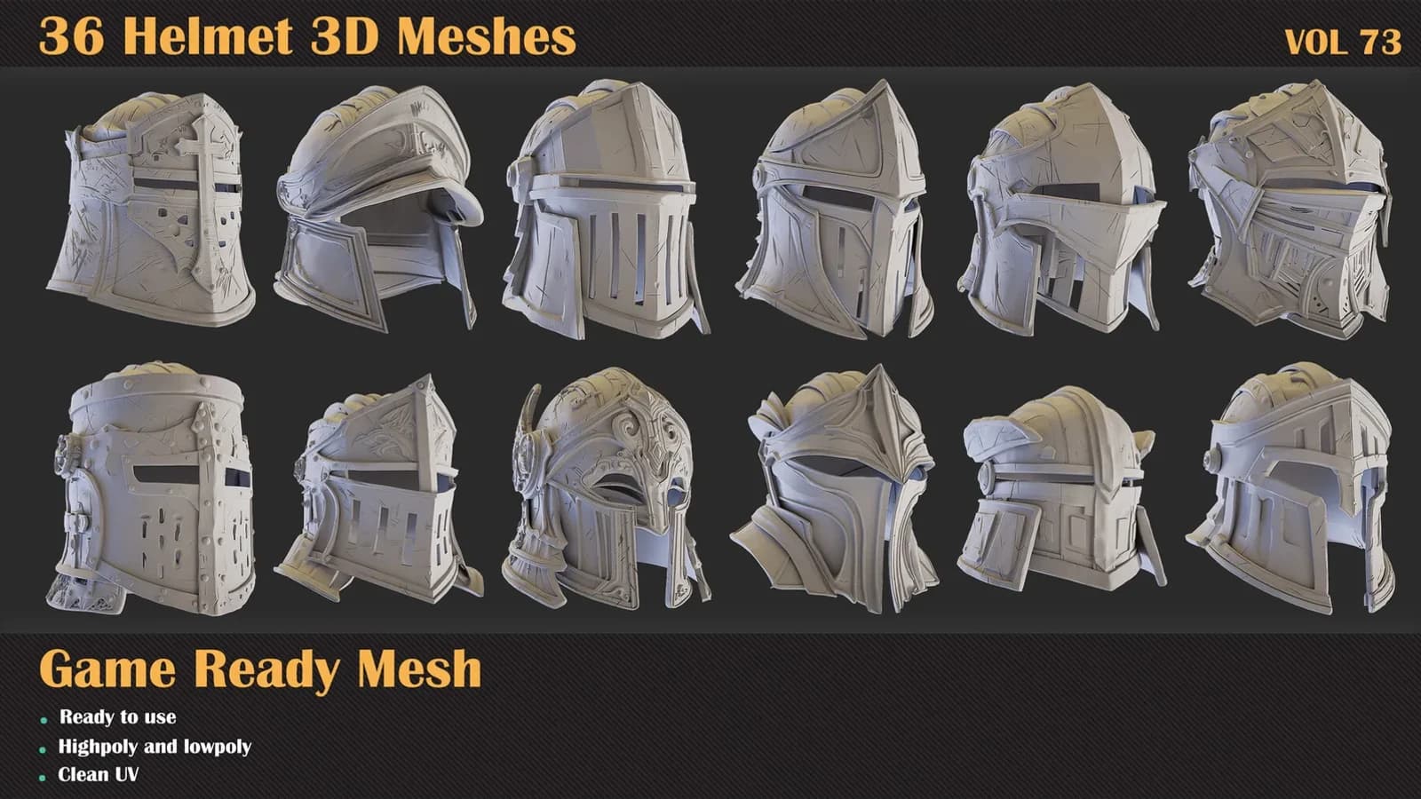 36 Helmet 3D Meshes — VOL 72 — preview 6