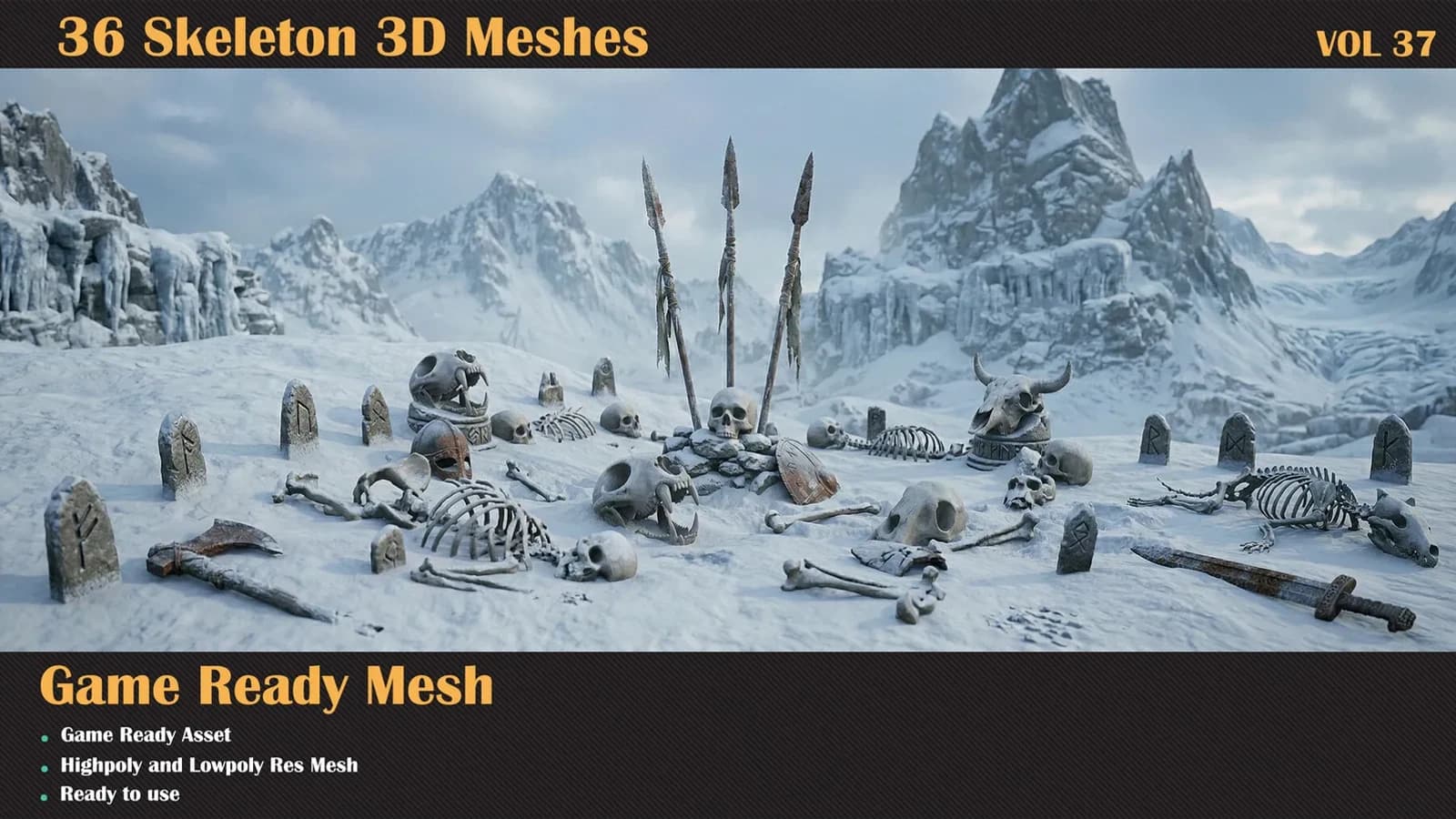 36 Skeleton 3D Meshes — VOL 37 — preview 2