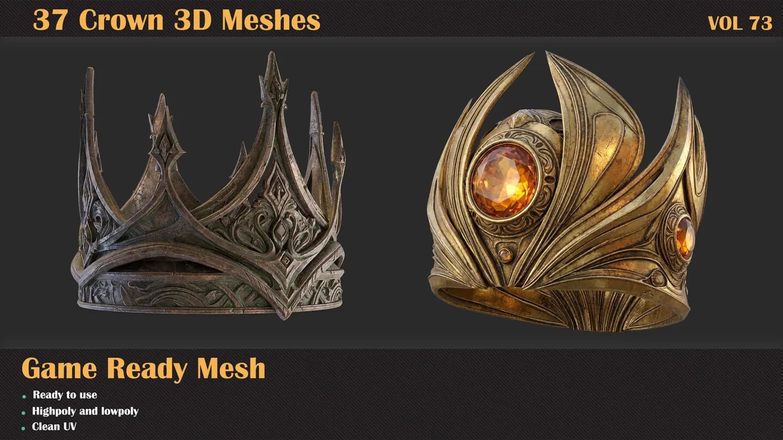 37 Crown 3D Meshes — VOL 73 — preview 2