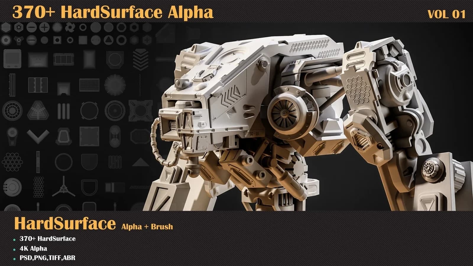 370+ HardSurface Alpha — VOL 01