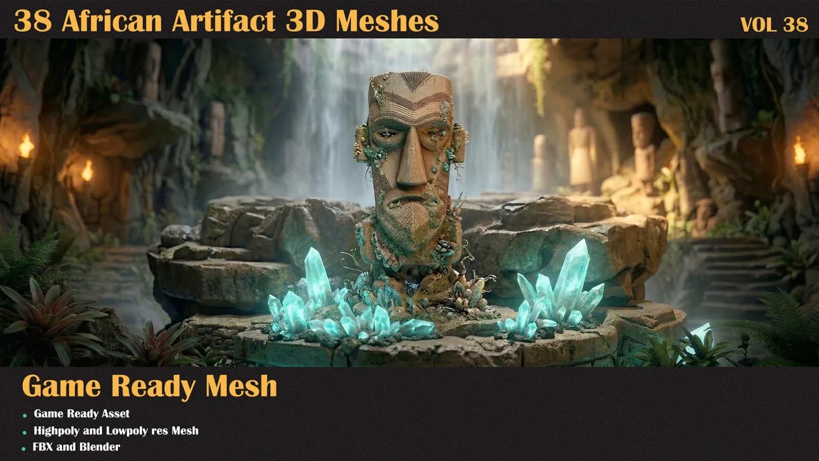 38 African Artifact 3D Meshes — VOL 38 — preview 2