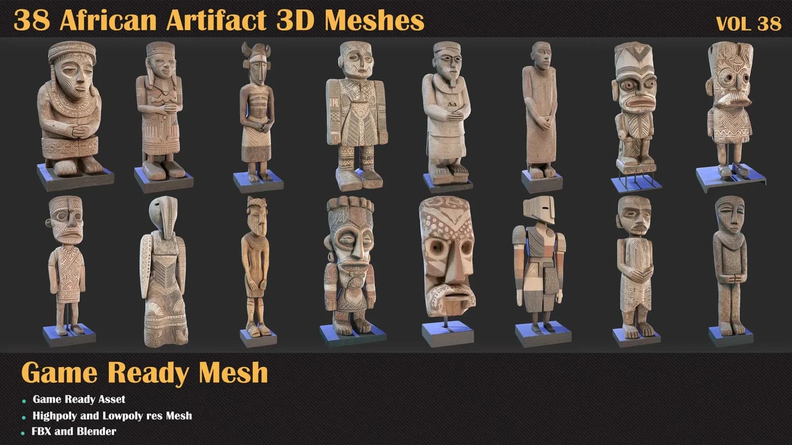 38 African Artifact 3D Meshes — VOL 38 — preview 4