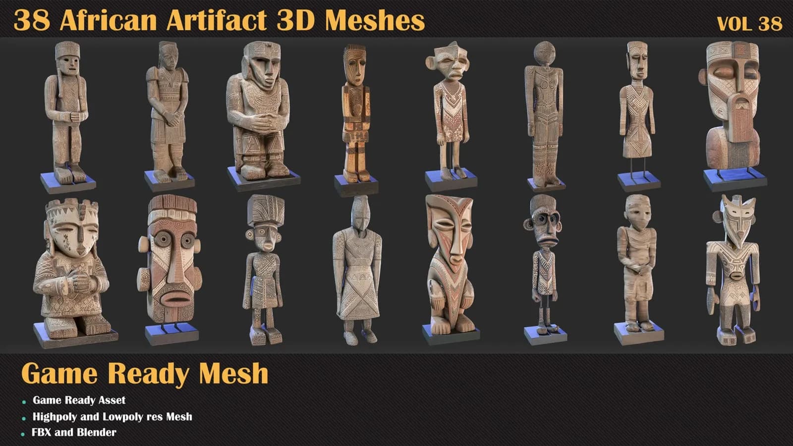 38 African Artifact 3D Meshes — VOL 38 — preview 5