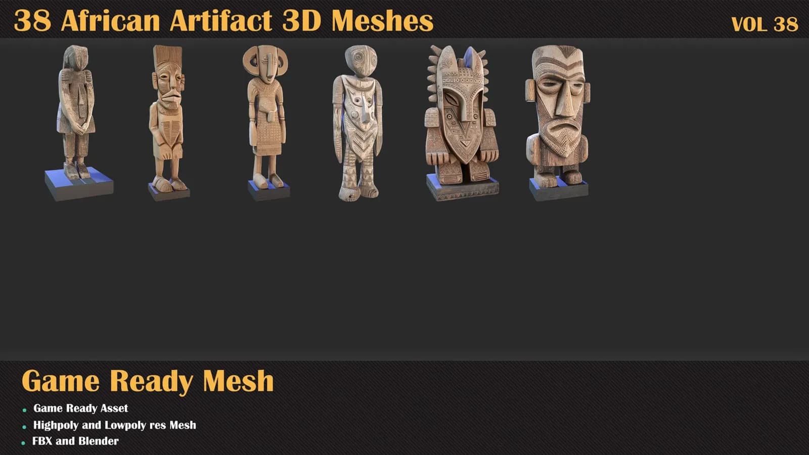 38 African Artifact 3D Meshes — VOL 38 — preview 6