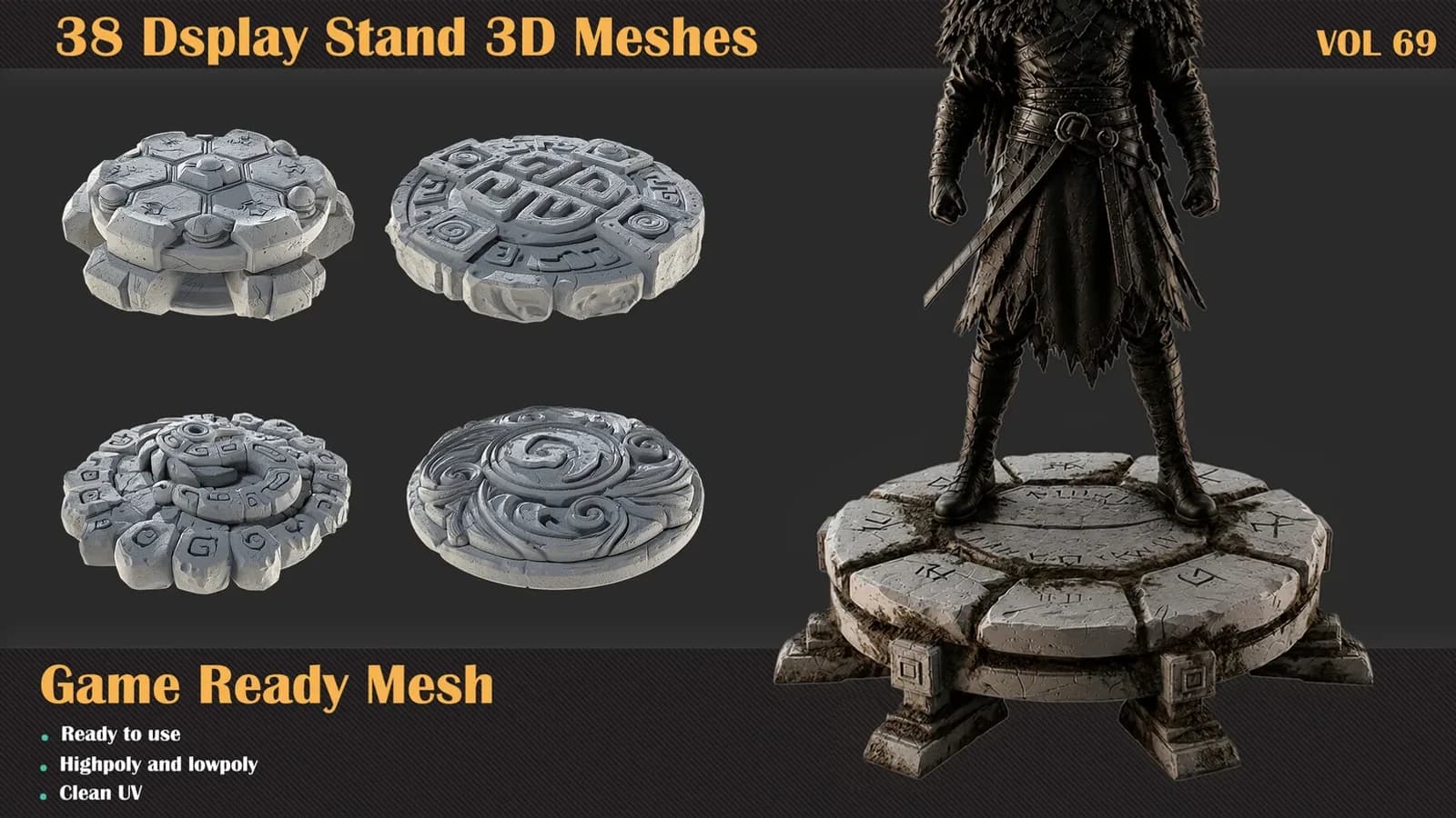 38 Display Stand 3D Meshes — VOL 69