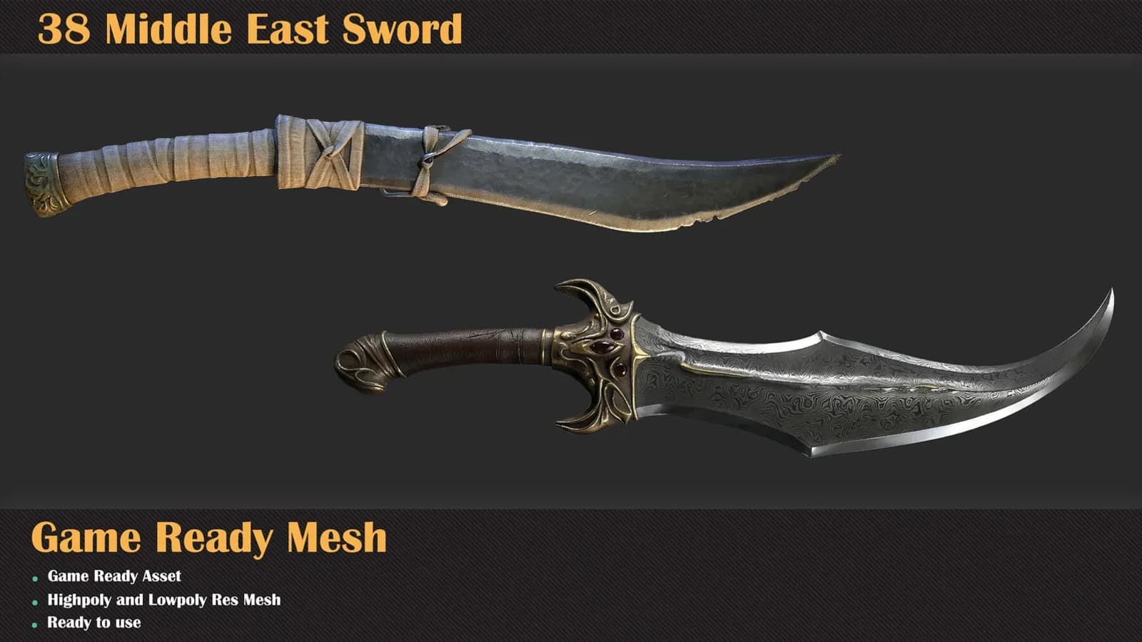 38 Middle East Sword 3D Meshes — VOL 42 — preview 2