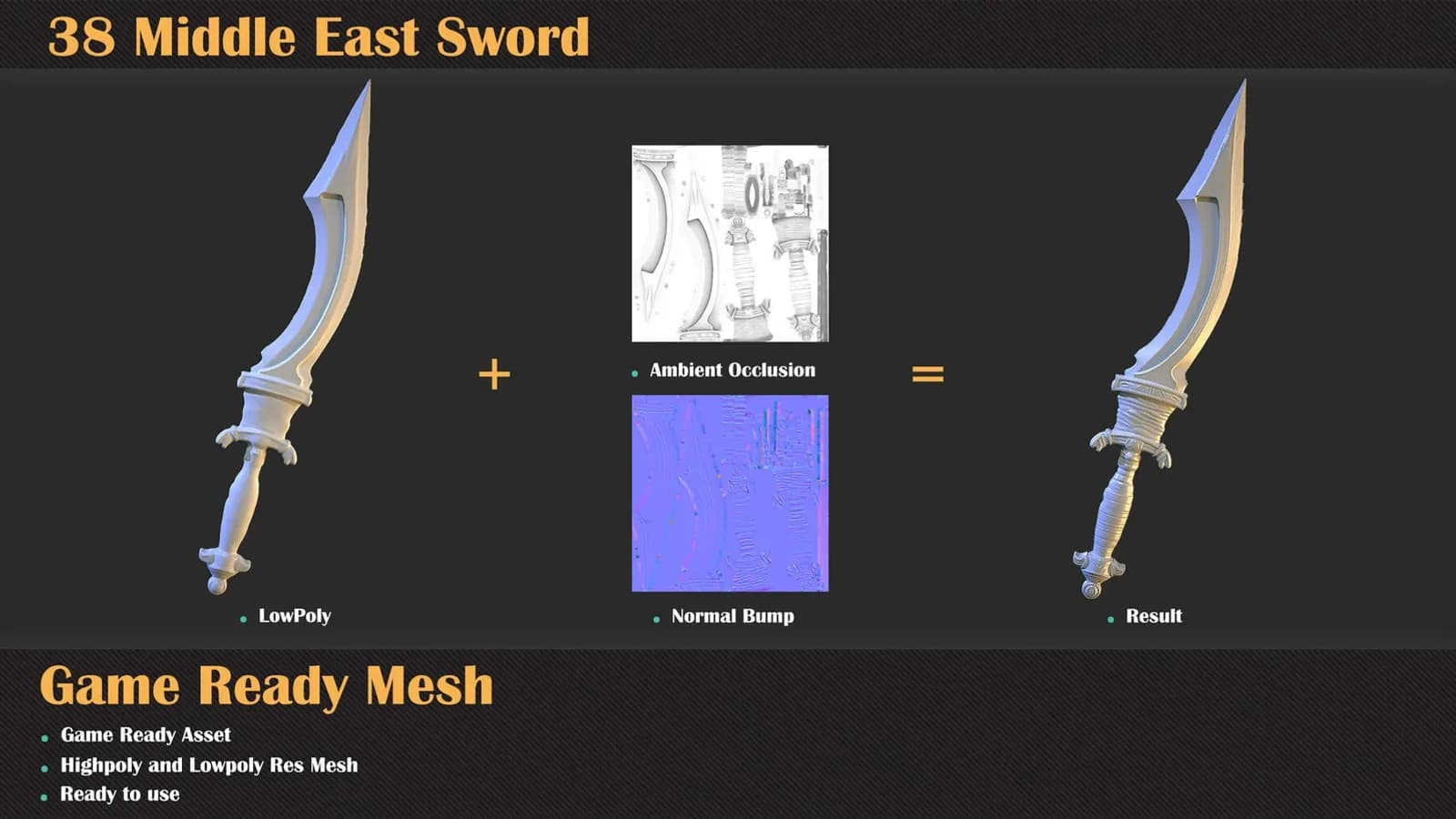 38 Middle East Sword 3D Meshes — VOL 42 — preview 3