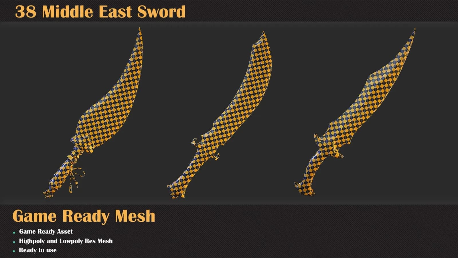 38 Middle East Sword 3D Meshes — VOL 42 — preview 4