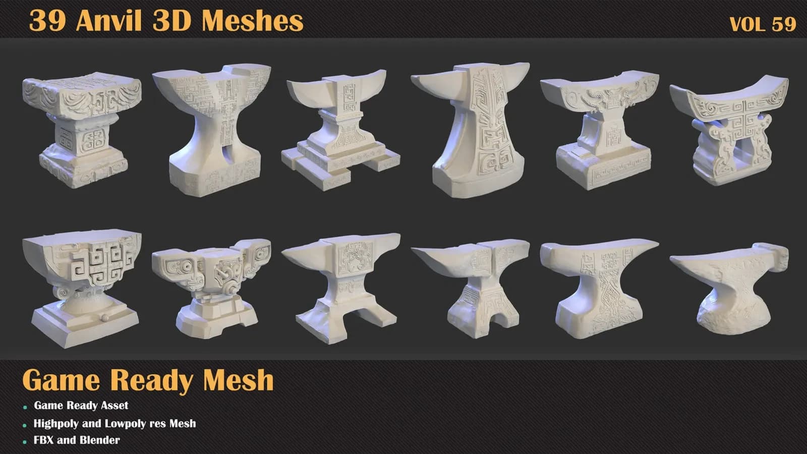 39 Anvil 3D Meshes — VOL 59 — preview 4