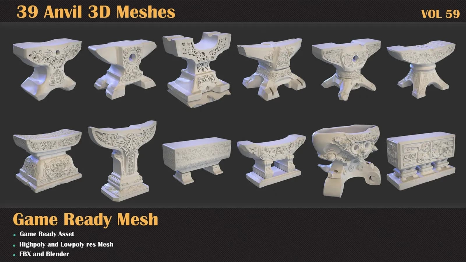 39 Anvil 3D Meshes — VOL 59 — preview 5