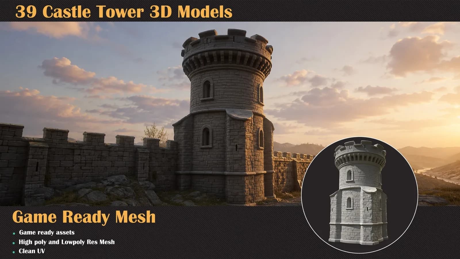 39 Castle Tower 3D Models — VOL 66 — preview 2
