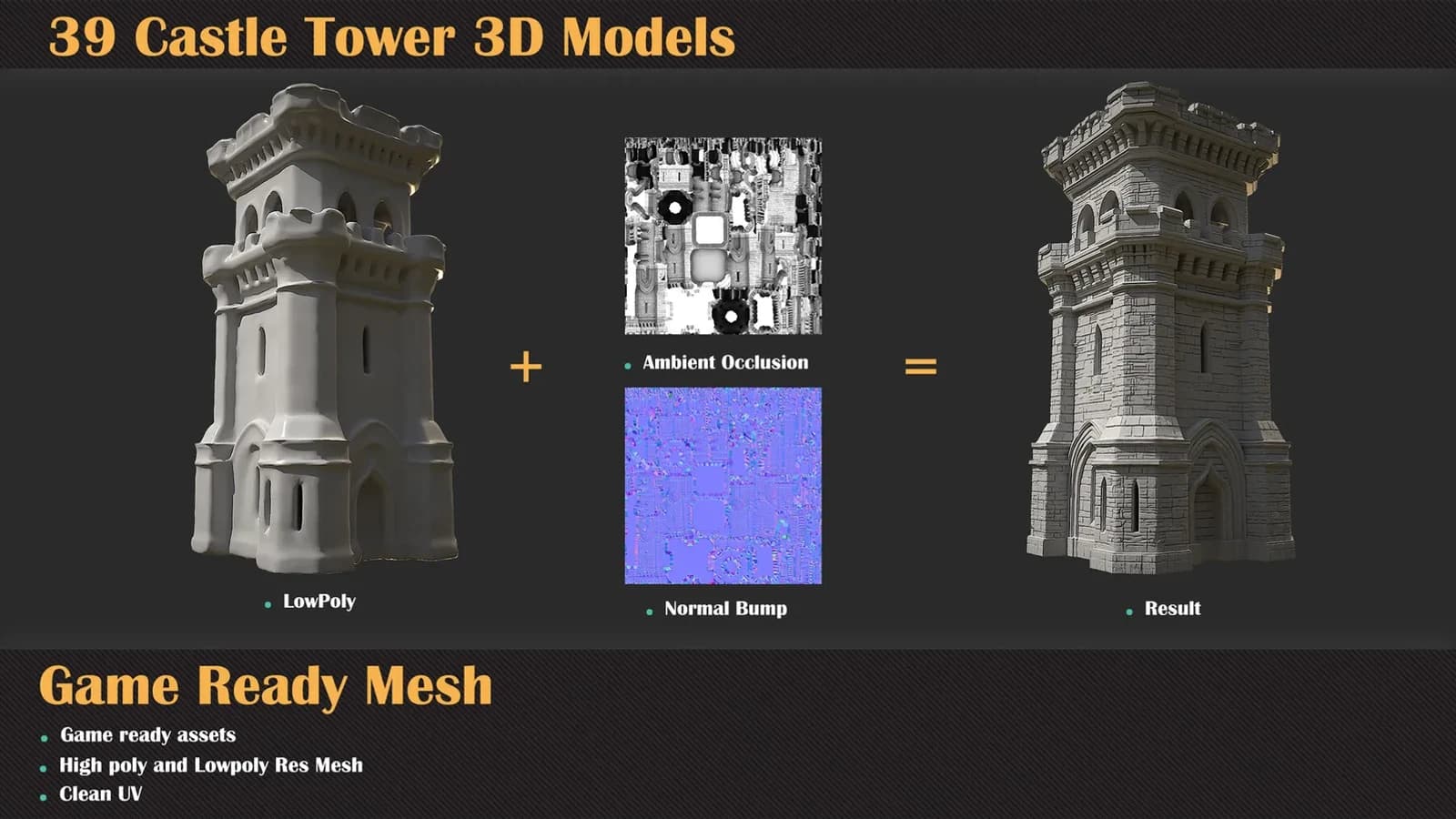 39 Castle Tower 3D Models — VOL 66 — preview 3