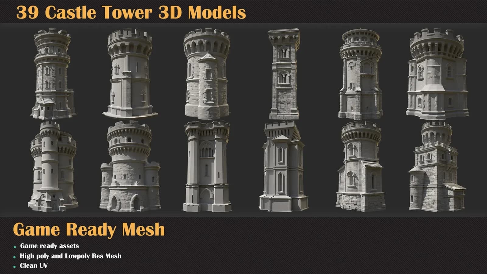 39 Castle Tower 3D Models — VOL 66 — preview 5